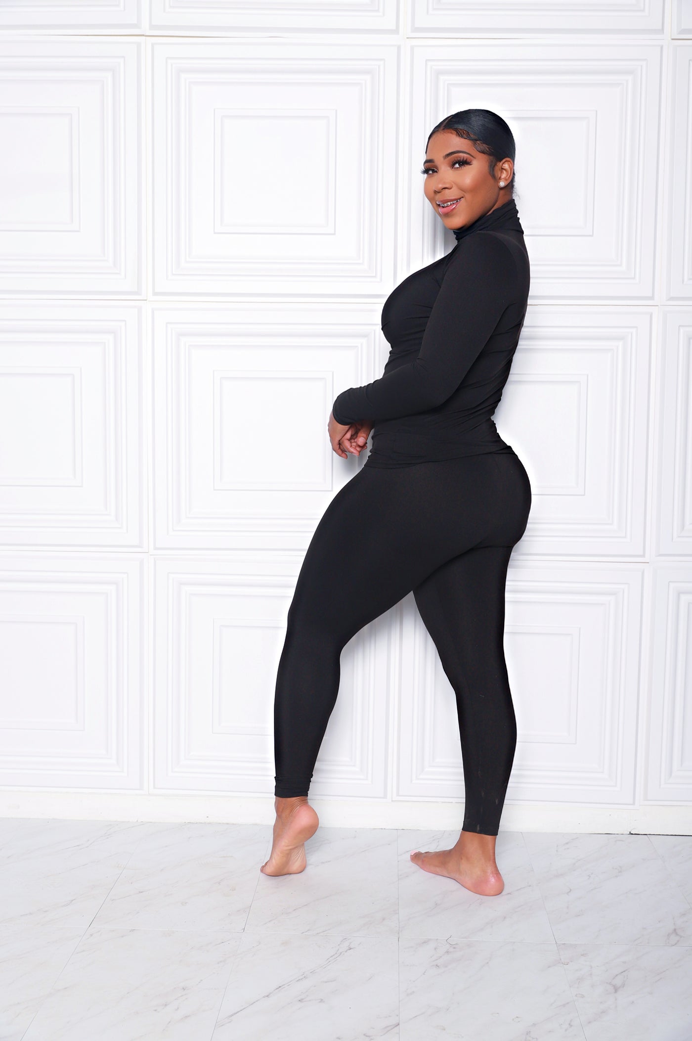 Oh So Basic Set | Black 2 piece Turtle Neck Set